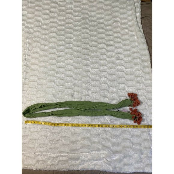 NWT Powder SCARF Green Rust Pom Poms New - Picture 3 of 6